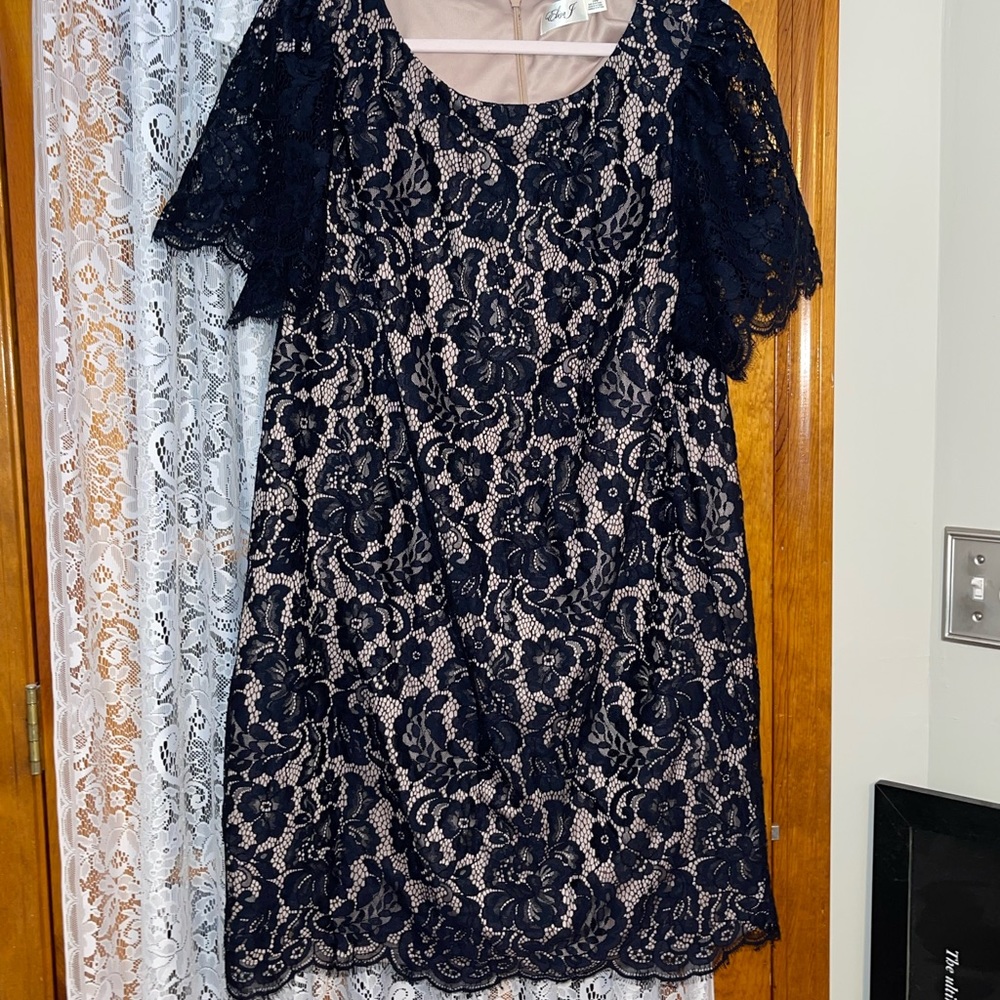 Womens size 18W formal lace dress navy